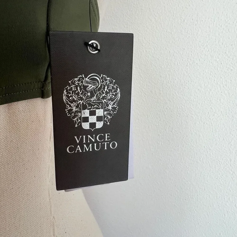 Vince Camuto Serengeti  Ring Cutout Halter Top Safari Green Size Small